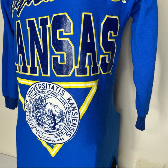 Vtg College Ware One Size Fits Most Sleepshirt University of Kansas KU Jayhawks - Picture 2 of 10